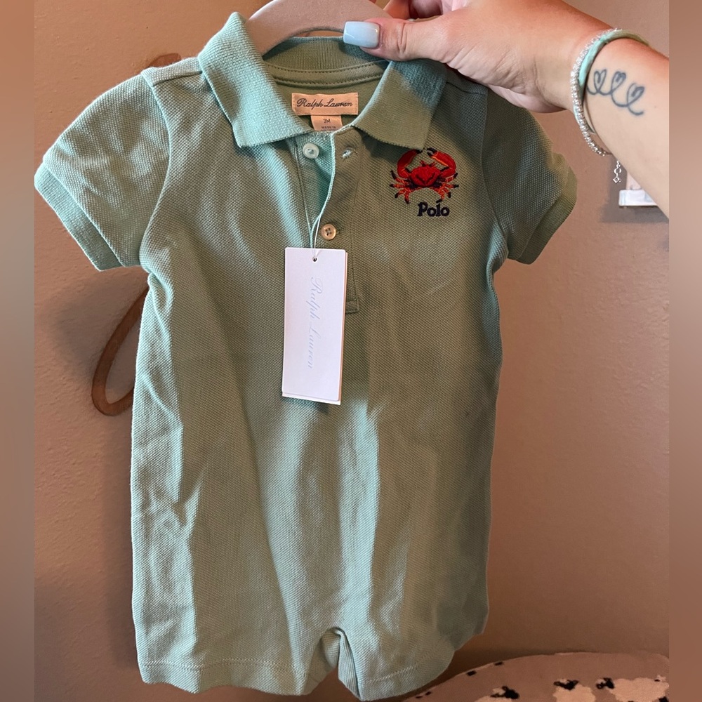 Ralph Lauren Green Polo Shirt Classic Embroidered Design